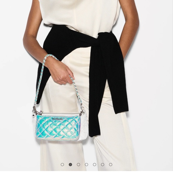 MZ Wallace Opal/Mushroom Crosby Convertible Crossbody Bag - Picture 6 of 16